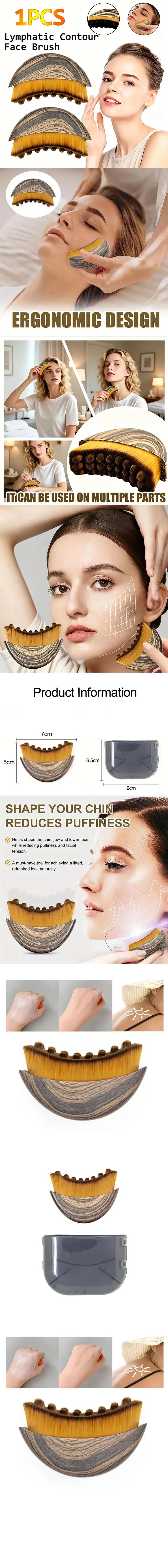 Lymphatic Contour Face Brush Ergonomically Designed To Fit  Sculpting Drainage Massager for Face The Skin Precisely LBHL31